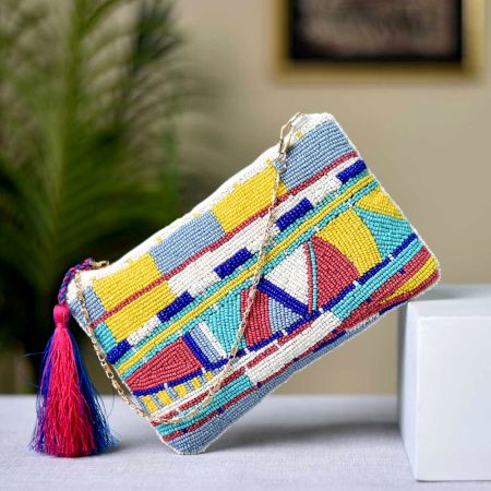 Bohemian Geometric Beaded Purse Shoulder Bag
